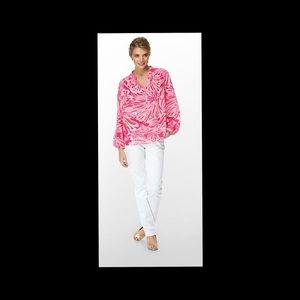 Lilly Pulitzer Elsa Silk Pink Top Size M